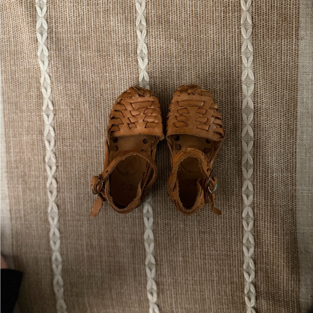 Kids Brown Leather Sandals